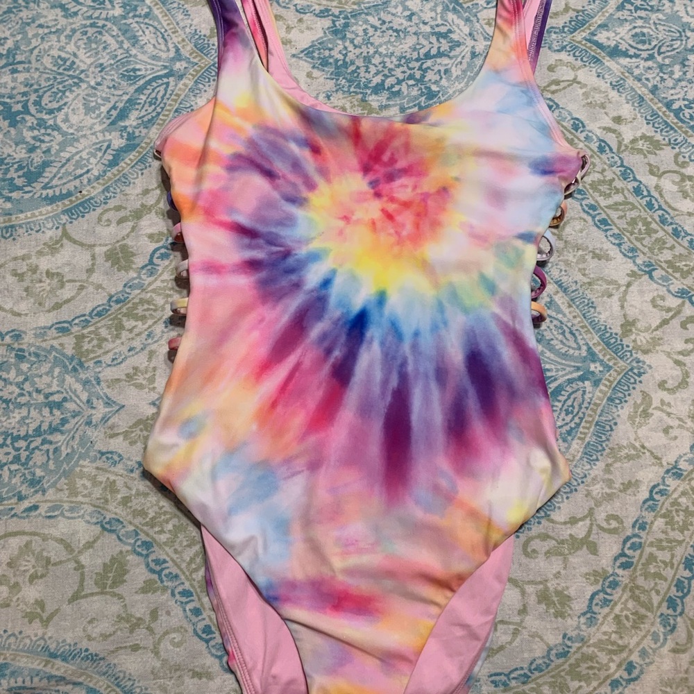 Tie dye one piece.